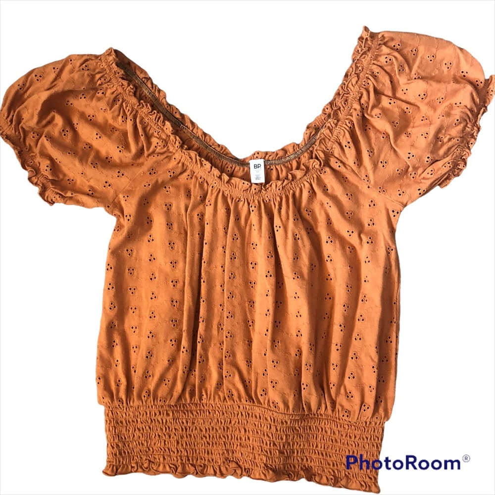 BP Eyelet Burnt Orange Top - M